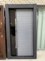 درب ضد سرقت مدرن مدل طوسی و شیشه