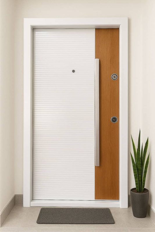 White Oak Model MDF Security Door