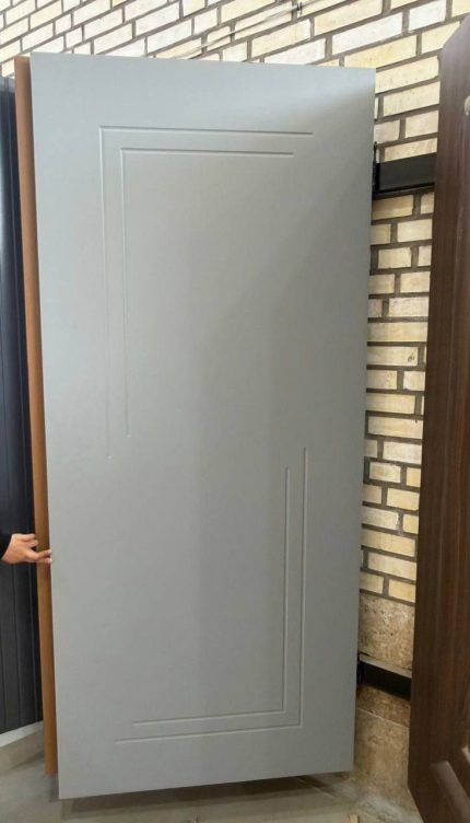 درب داخلی MDF روکش PVC طوسی طرحدار