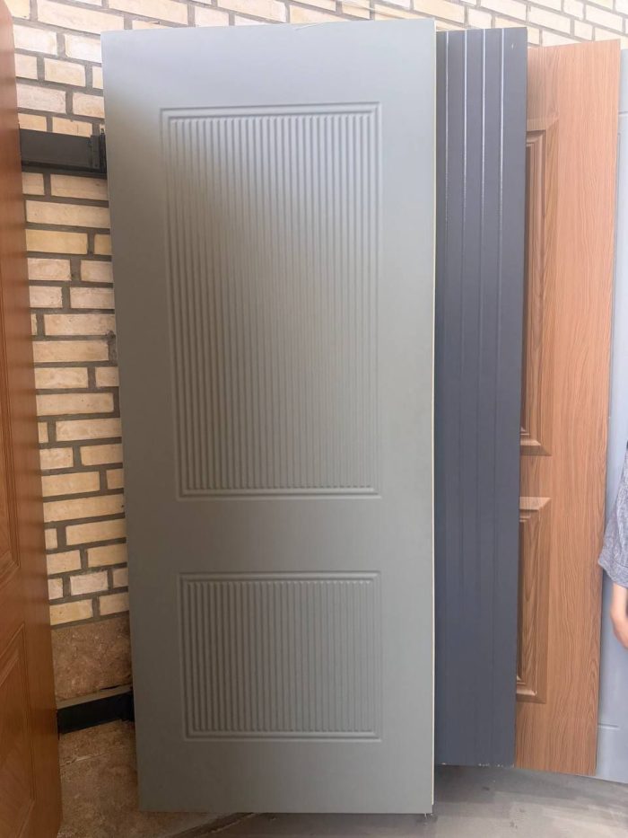 درب داخلی MDF خارجی با روکش PVC وکیوم طوسی - تصویر 1